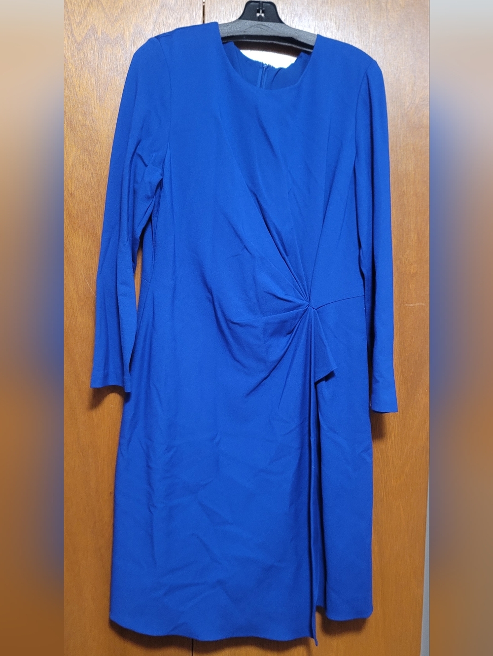 Kobi Halperin Cobalt Blue Long-Sleeve Twist-Front Dress Size XL